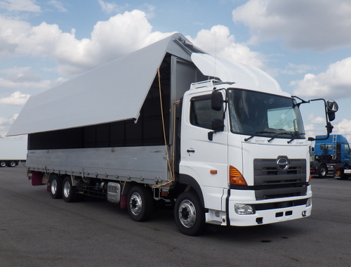 4軸低床 ショートキャブ 幌ウイング 内高2,610