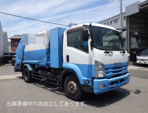 増トン　新明和プレス式　8.2㎥　汚水タンク・連続スイッチ付