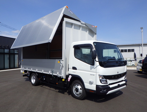 車検R10.2月迄	未使用車 ワイドロング ゲート付 全低床 積載3ｔ