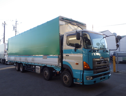 車検R9年2月迄幌ウイング　ショートキャブ　4軸低床